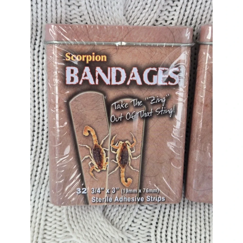 Lot of 2 Scorpion Bandages Tins Rivers Edge Novelty First‎ Aid 2013 Sealed NOS